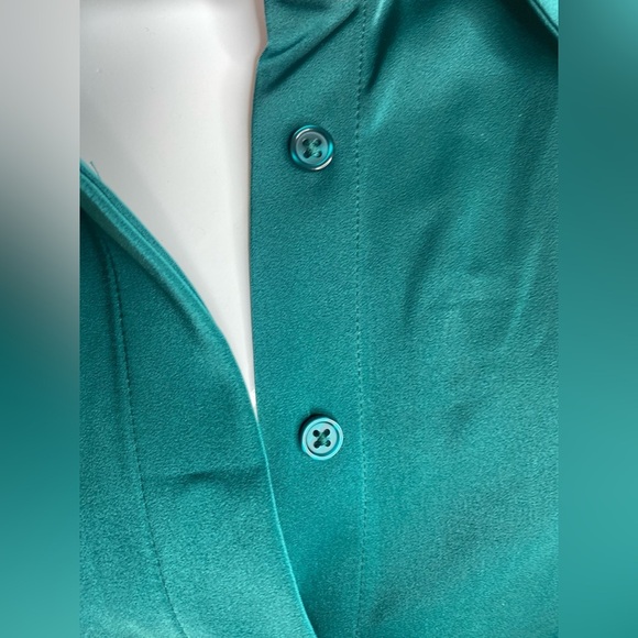 DONNA KARAN NWT Elegant Green Pleated Dress - Picture 6 of 9